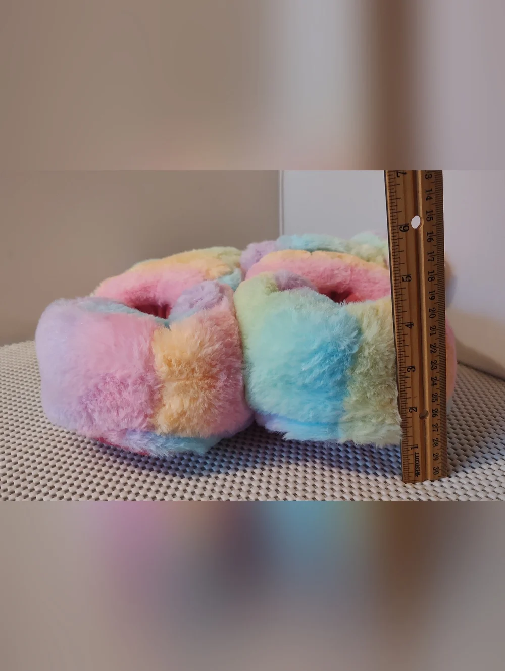 Peeps Girls Size M (13-1) Bunny Tie Dye Slippers & Headband Plush & Soft NWT